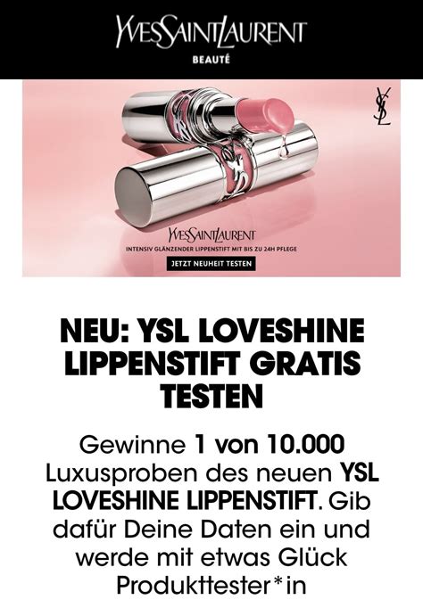 ysl loveshine lippenstift gratis testen